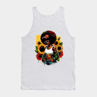 Juneteenth African American Black History Queen Sunflower Tank Top